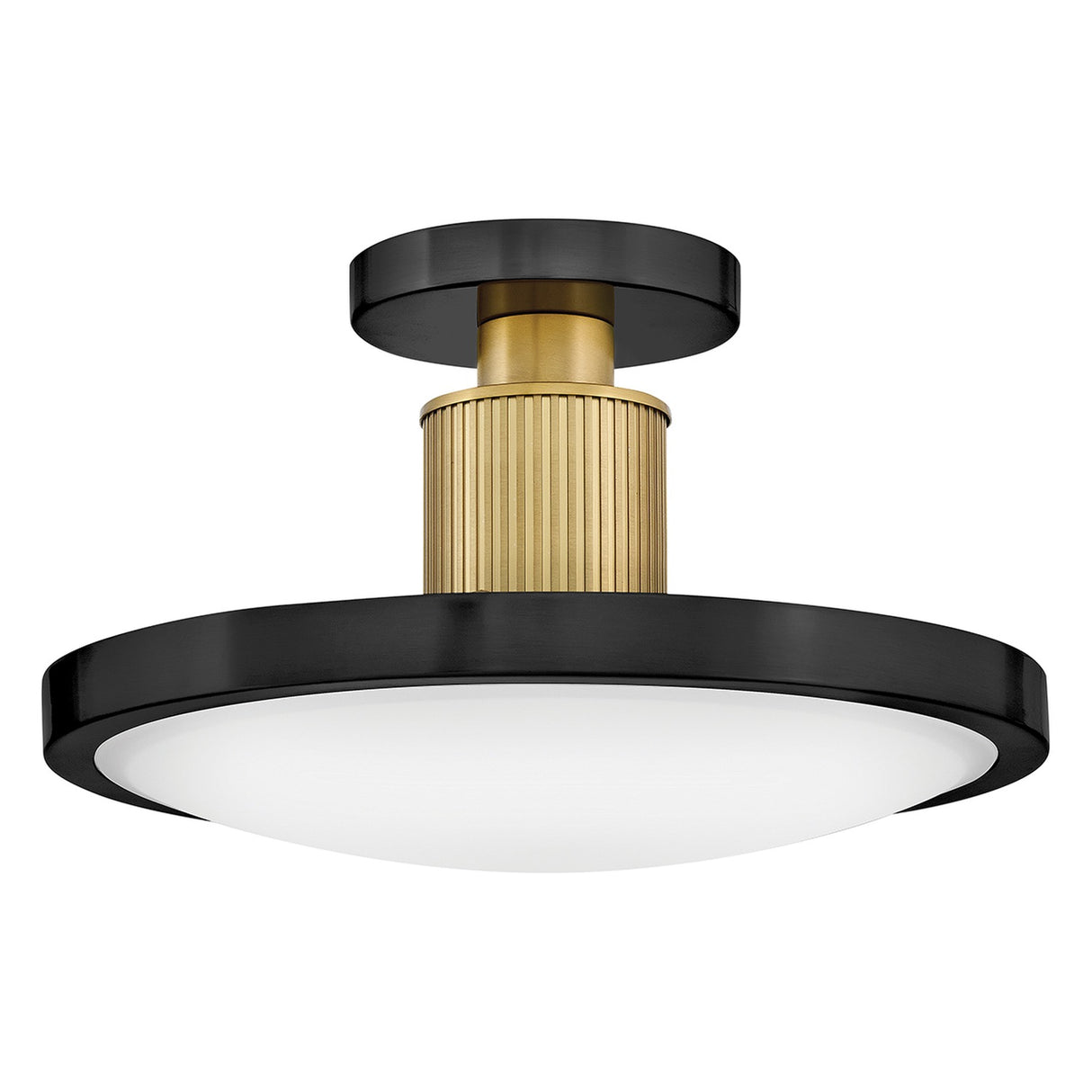 Kieran Semi-Flush Ceiling Light - Black & Brass