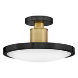 Kieran Semi-Flush Ceiling Light - Black & Brass