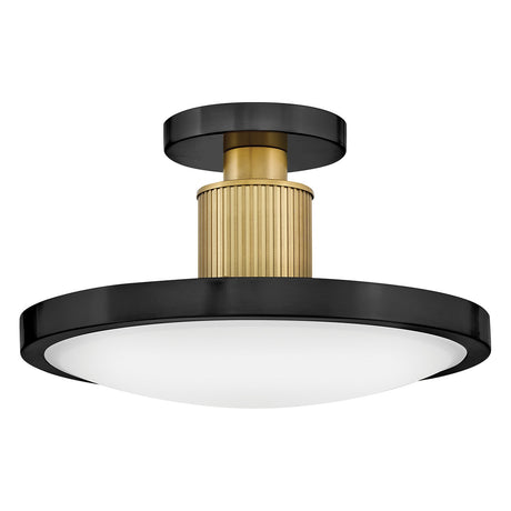 Kieran Semi-Flush Ceiling Light - Black & Brass