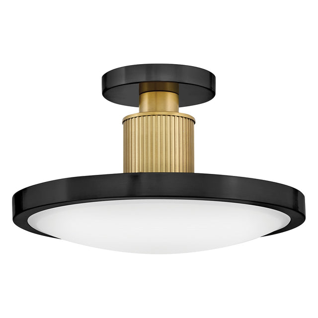 Kieran Semi-Flush Ceiling Light - Black & Brass