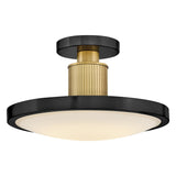 Kieran Semi-Flush Ceiling Light - Black & Brass