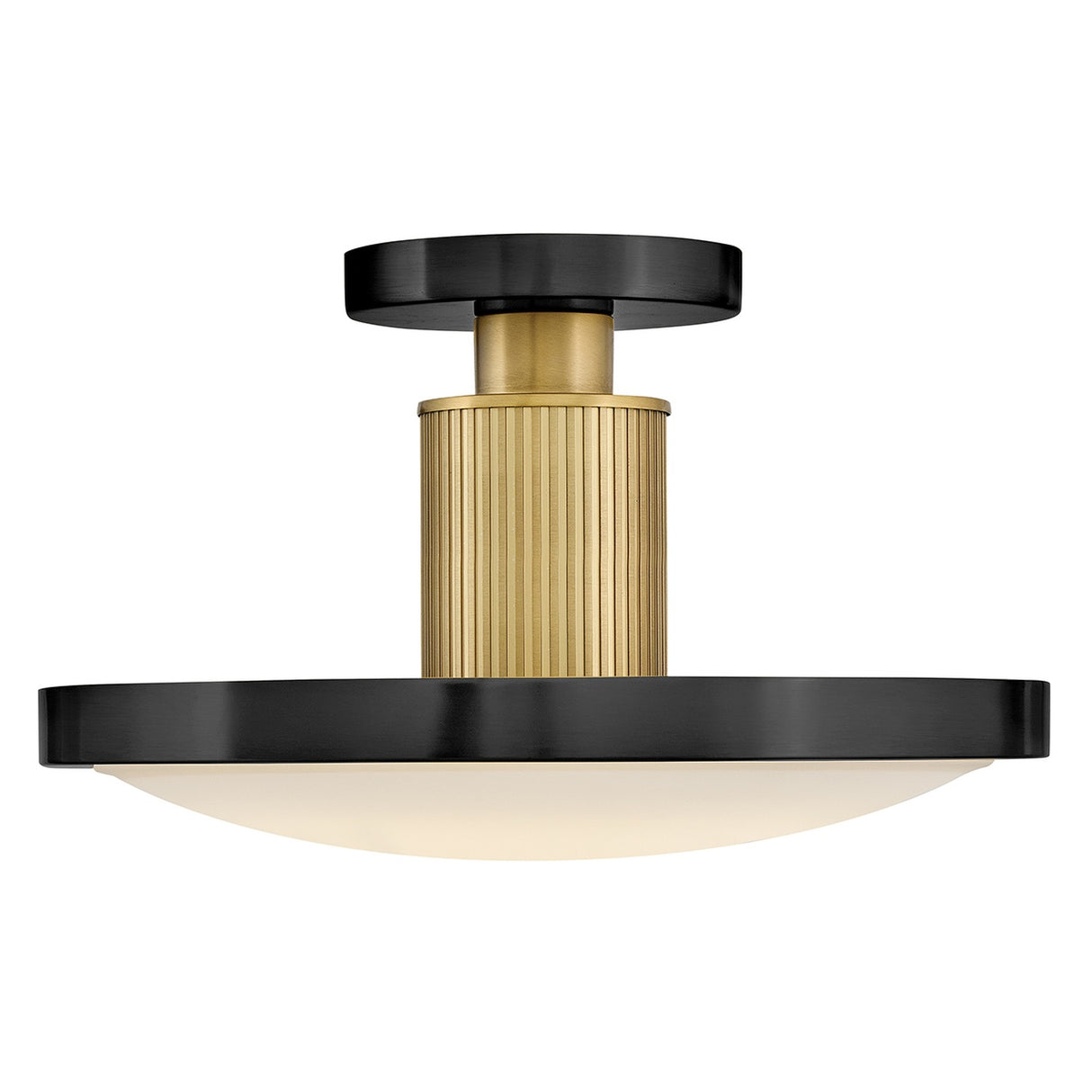 Kieran Semi-Flush Ceiling Light - Black & Brass