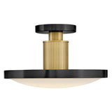 Kieran Semi-Flush Ceiling Light - Black & Brass