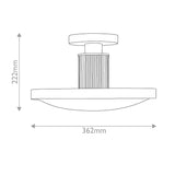 Kieran Semi-Flush Ceiling Light - Black & Brass