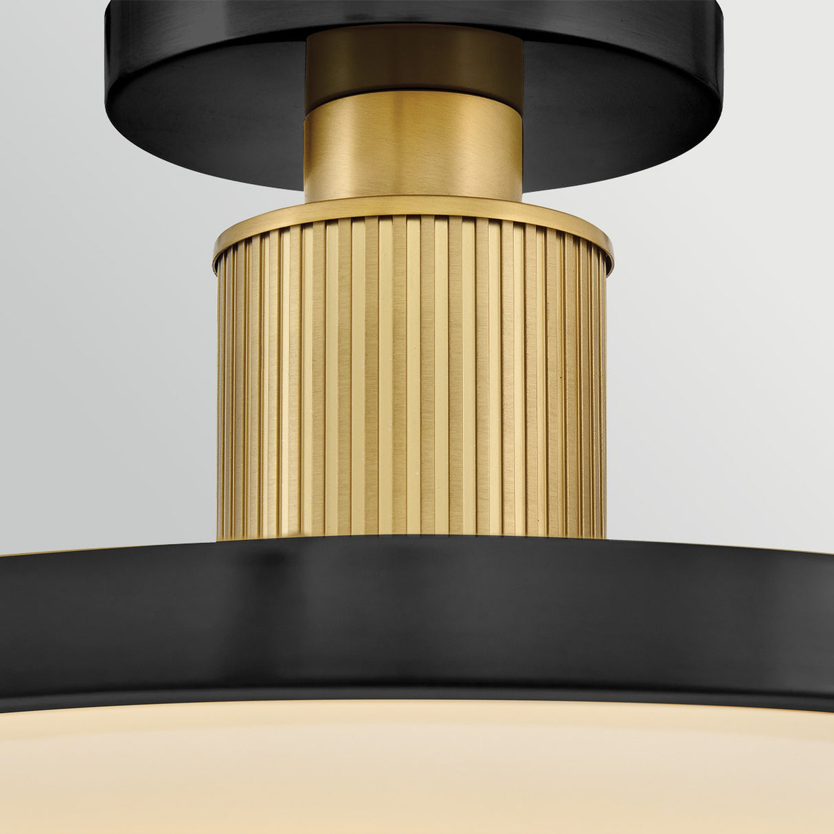Kieran Semi-Flush Ceiling Light - Black & Brass