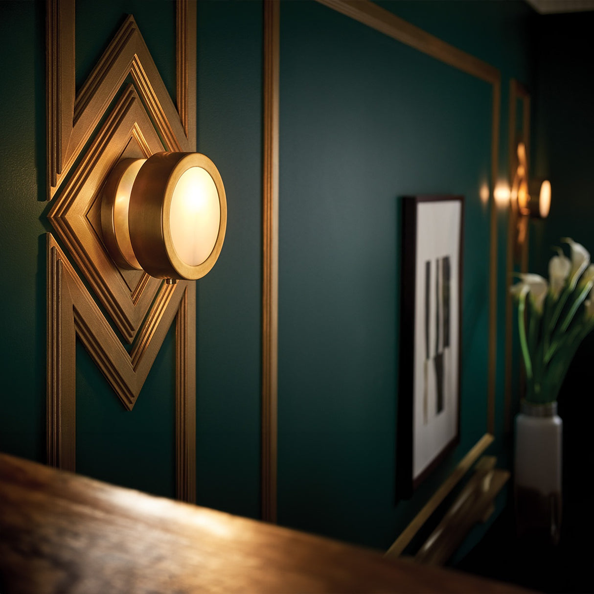 Mercer 1 Light Small Wall Light - Heritage Brass