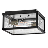 Monte 2 Light Outdoor Flush Ceiling Light - Black