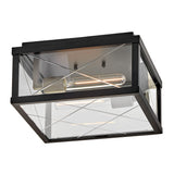 Monte 2 Light Outdoor Flush Ceiling Light - Black