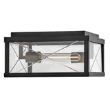 Monte 2 Light Outdoor Flush Ceiling Light - Black