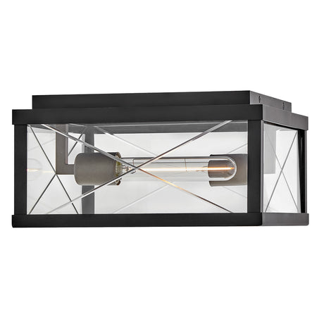 Monte 2 Light Outdoor Flush Ceiling Light - Black