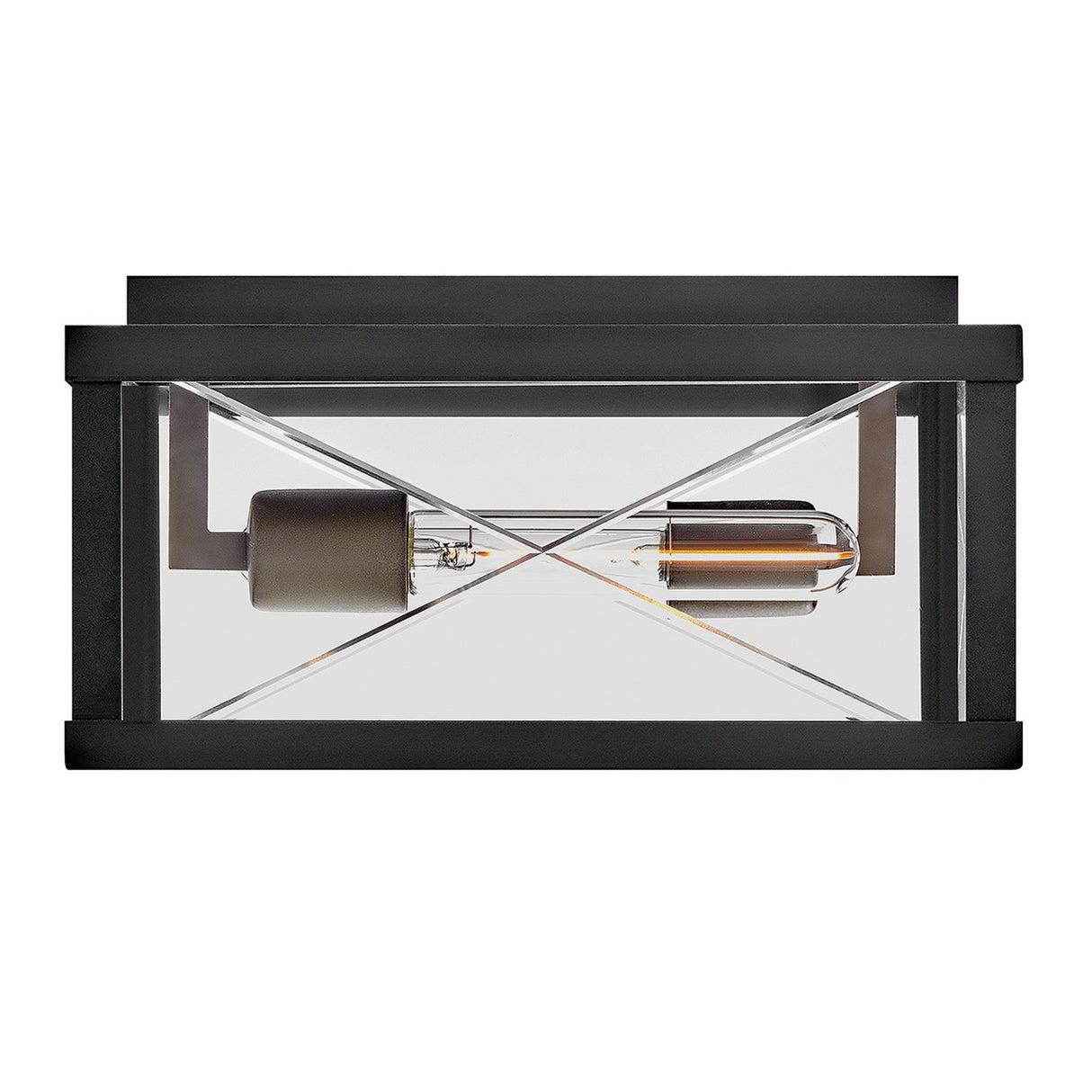 Monte 2 Light Outdoor Flush Ceiling Light - Black