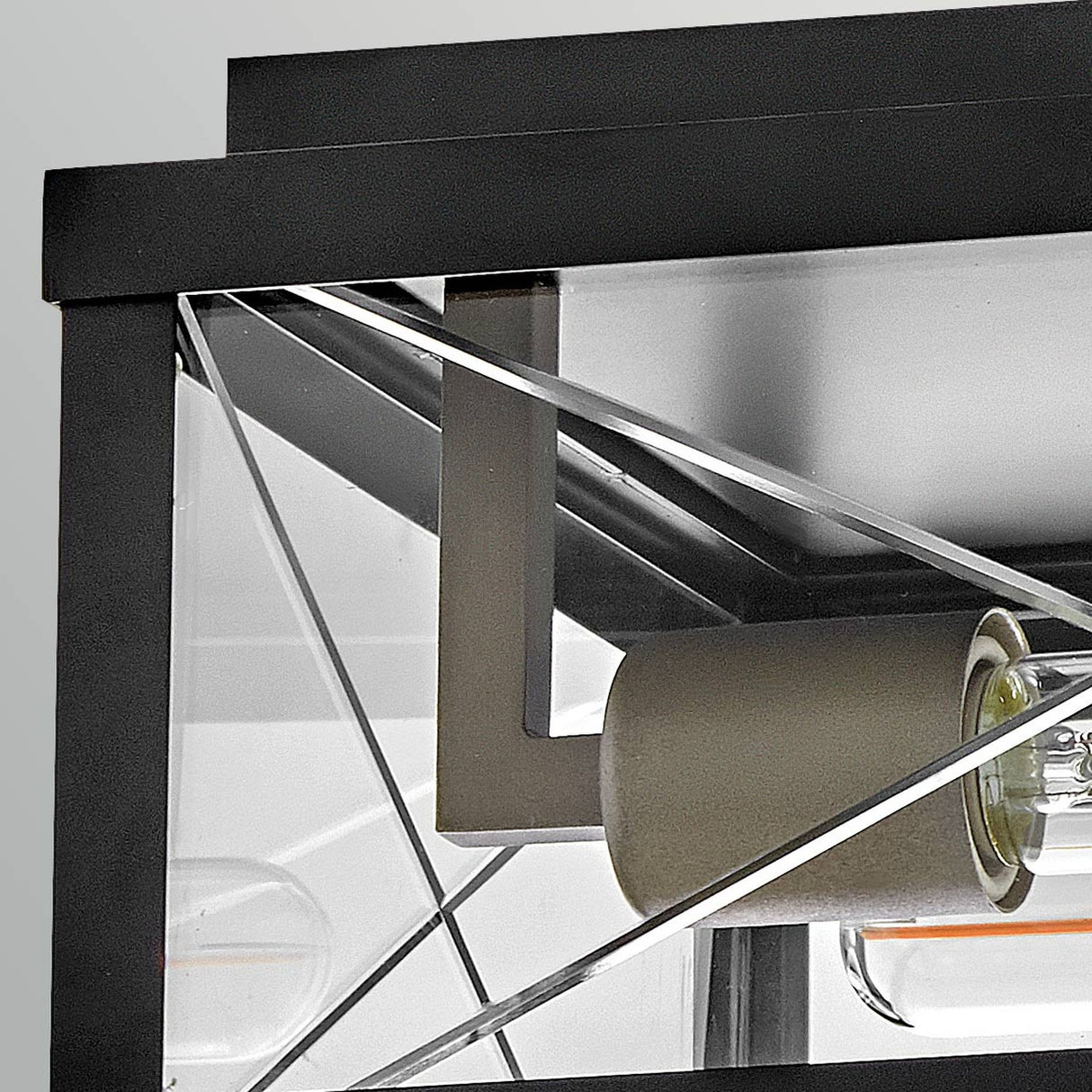 Monte 2 Light Outdoor Flush Ceiling Light - Black