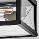 Monte 2 Light Outdoor Flush Ceiling Light - Black
