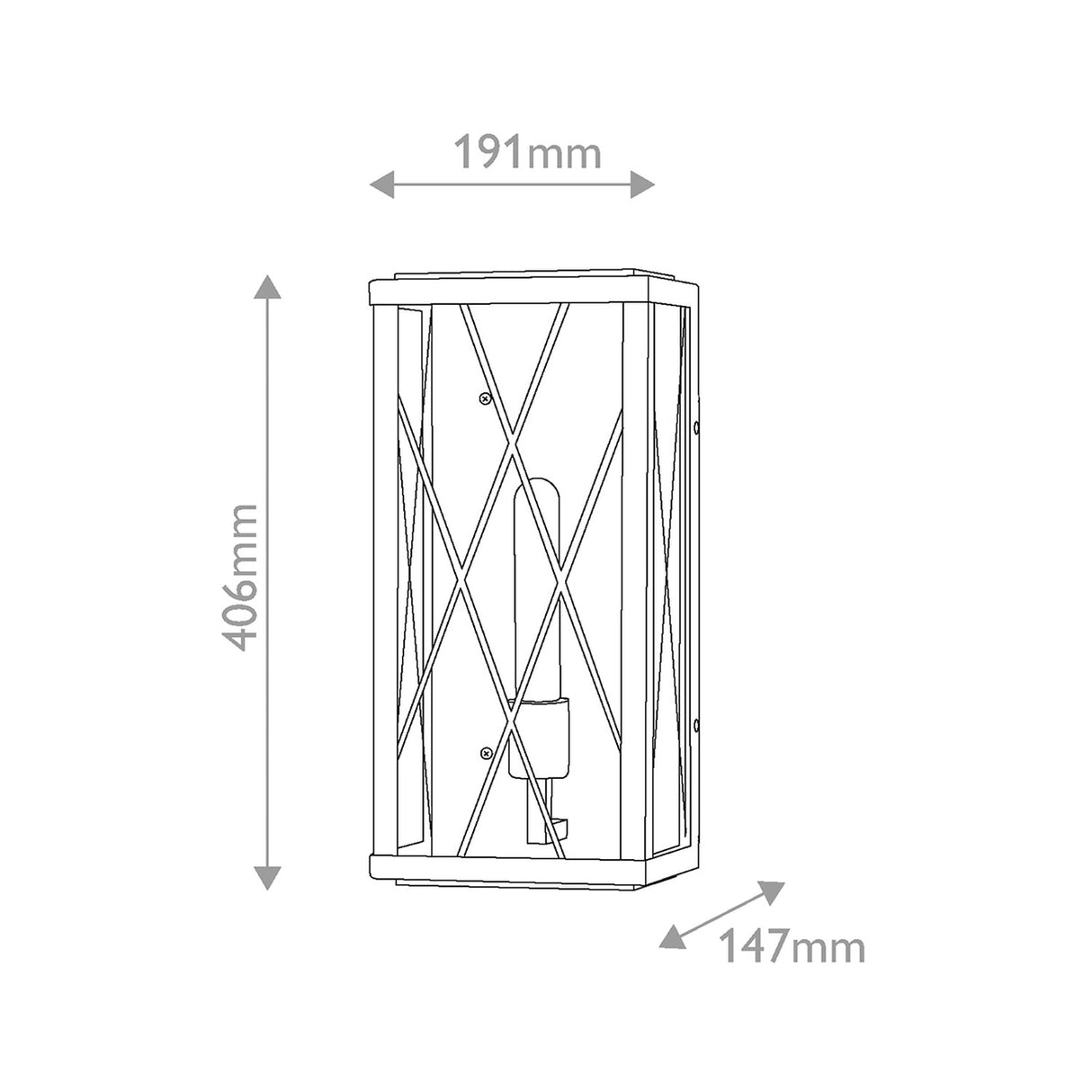 Monte 1 Light Medium Outdoor Lantern - Black