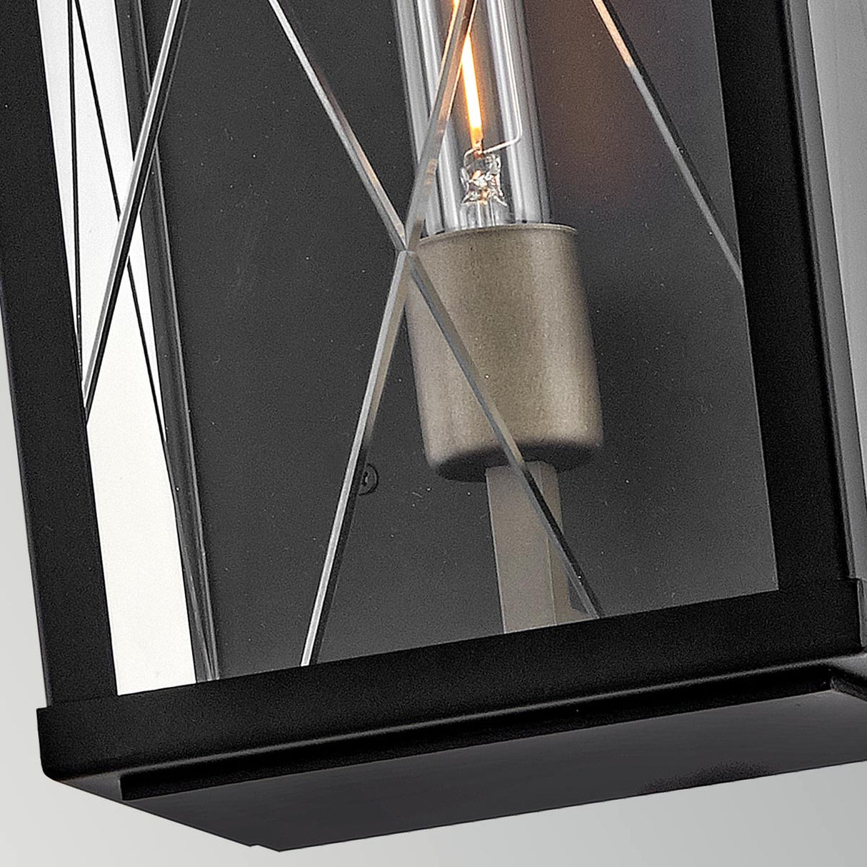 Monte 1 Light Medium Outdoor Lantern - Black