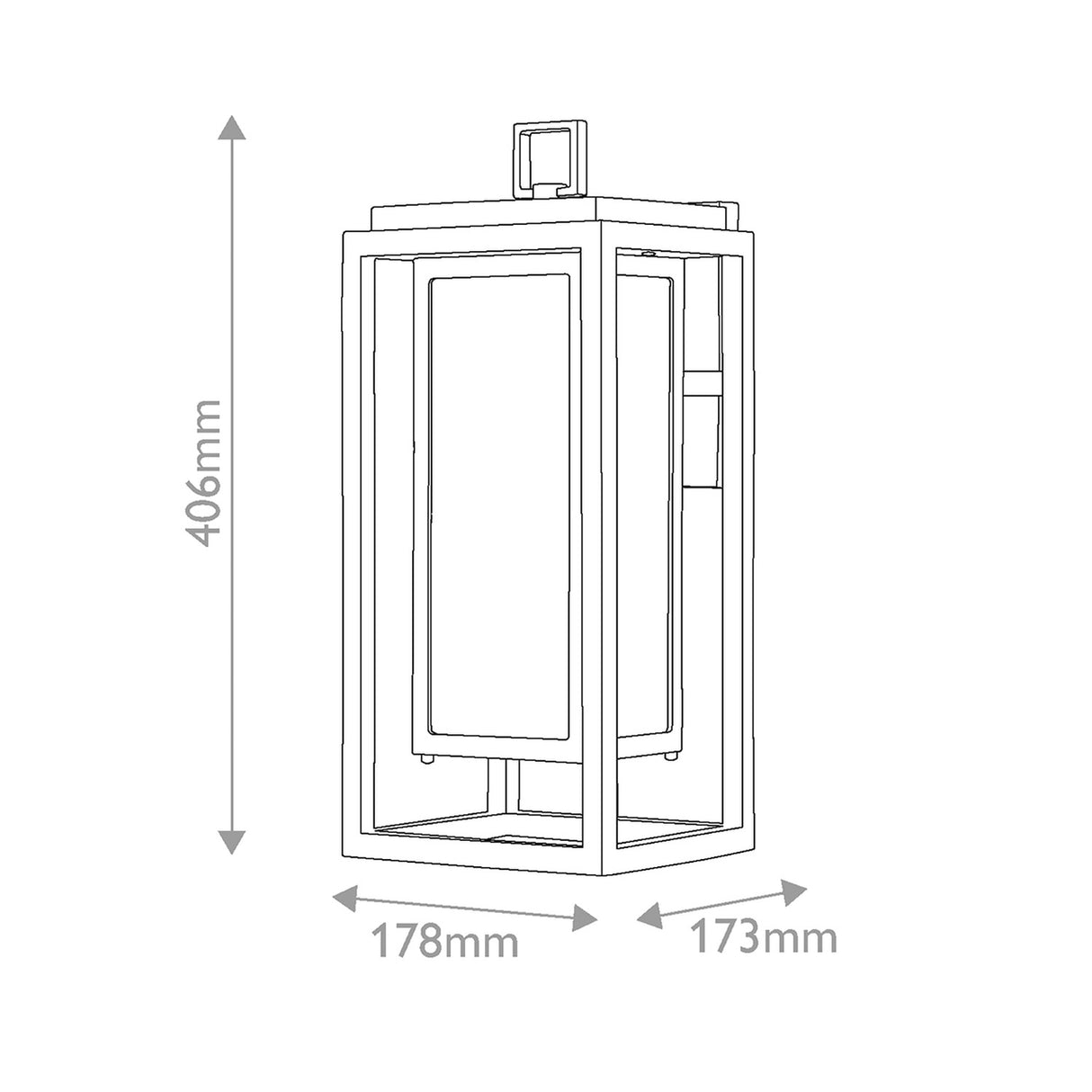 Republic 1 Light Medium Outdoor Lantern - Black