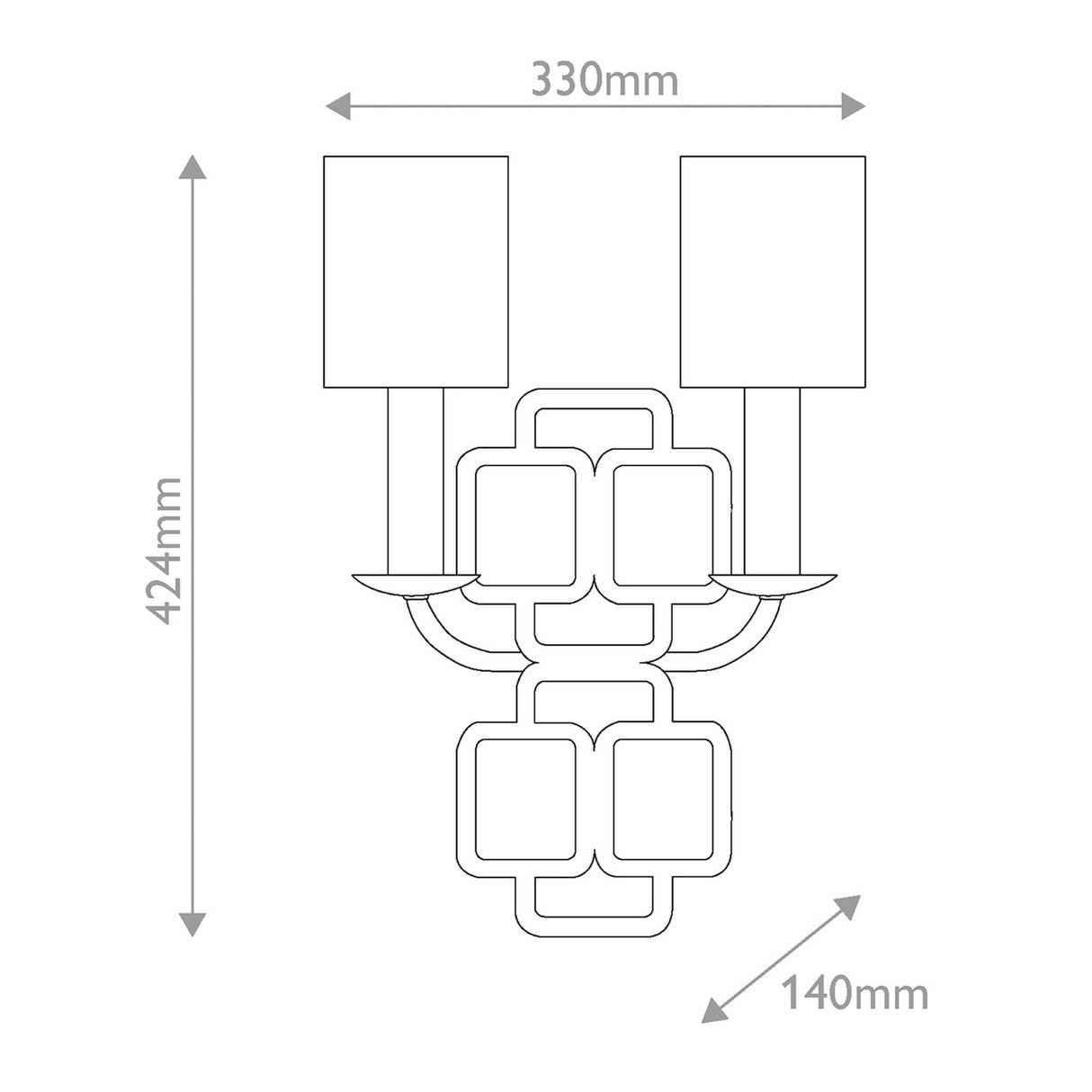 Sabina 2 Light Wall Light - Black