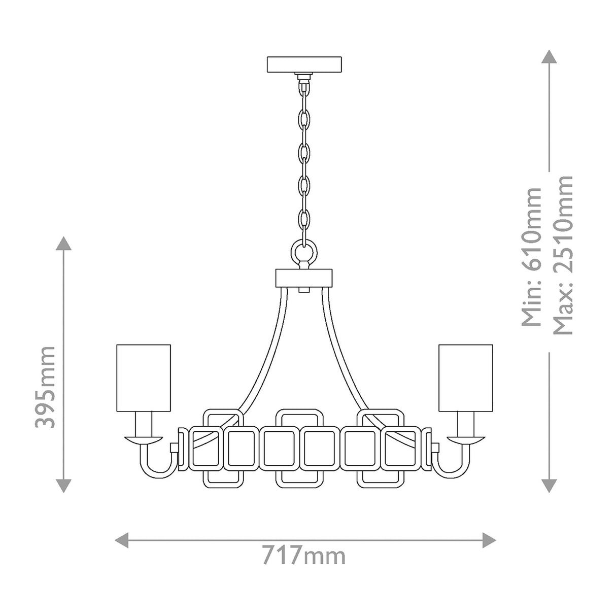 Sabina 5 Light Chandelier - Black