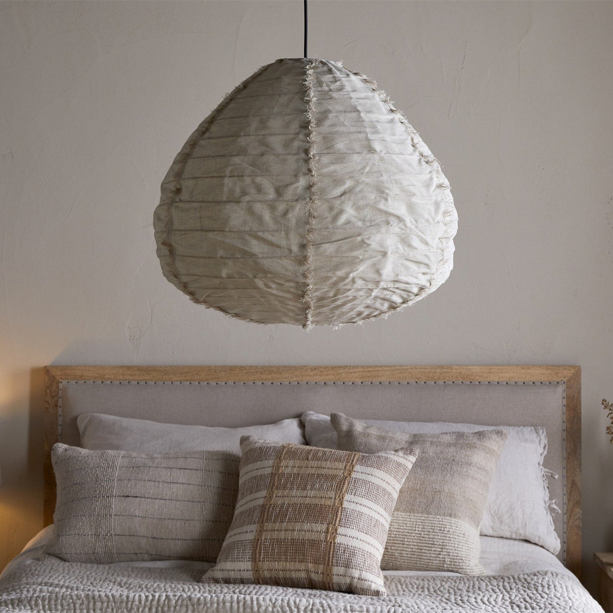 Hirana Large Linen Lampshade - Natural