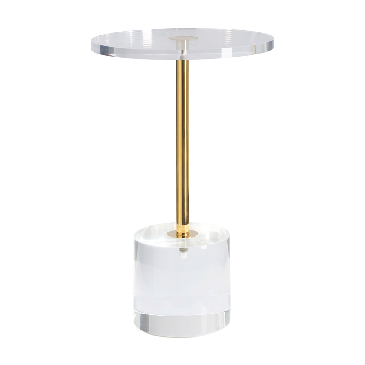 Hollywood Side Table - Clear with Brass