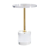 Hollywood Side Table - Clear with Brass