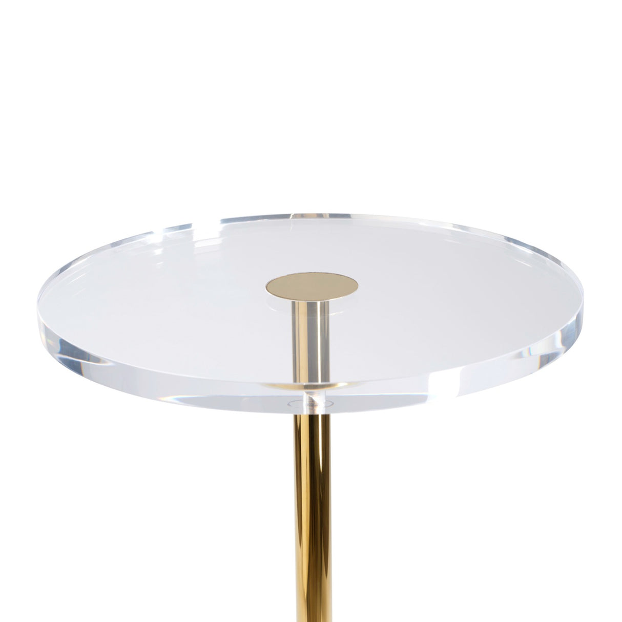 Hollywood Side Table - Clear with Brass