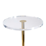 Hollywood Side Table - Clear with Brass