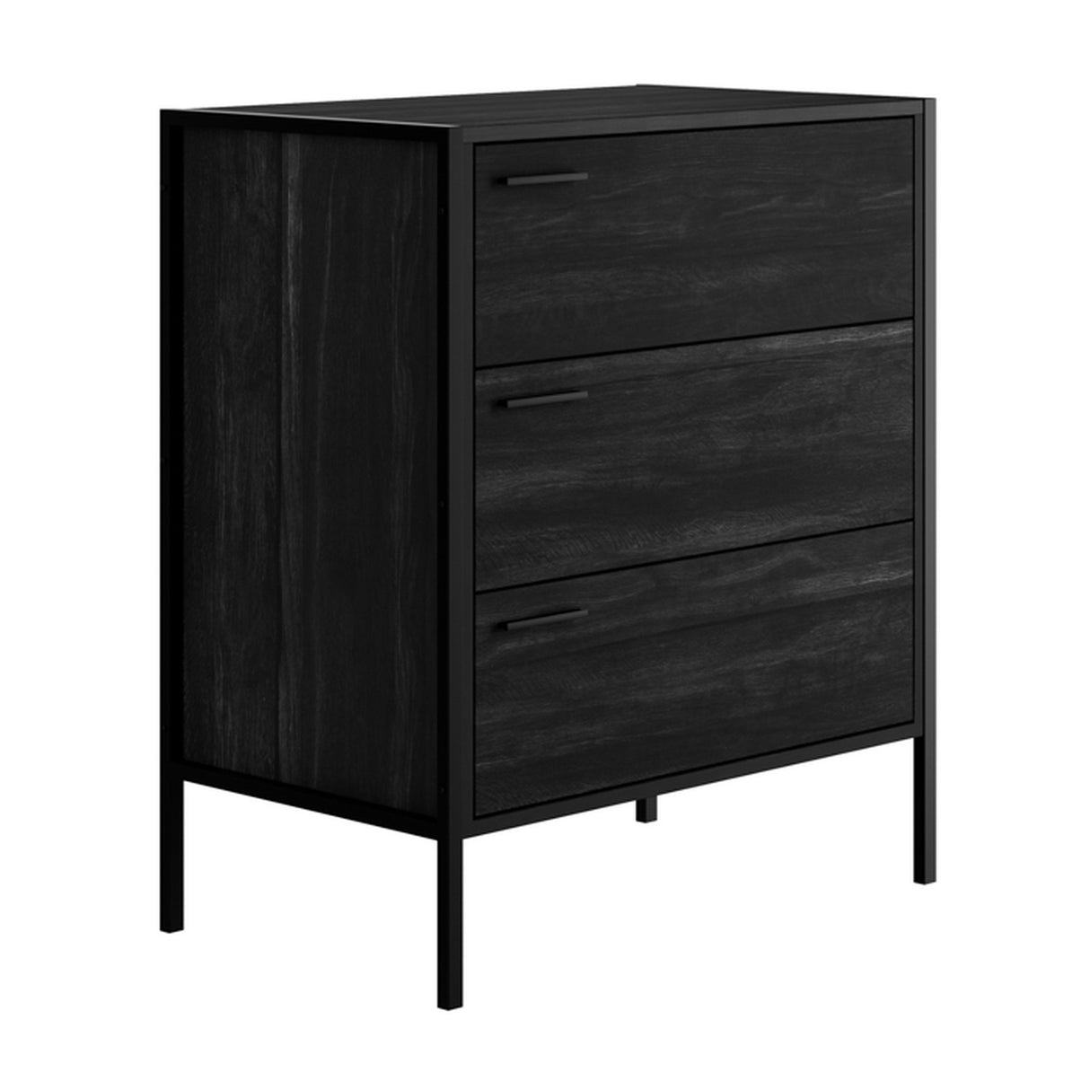 Hoxton 3 Drawer Chest of Drawers - Black
