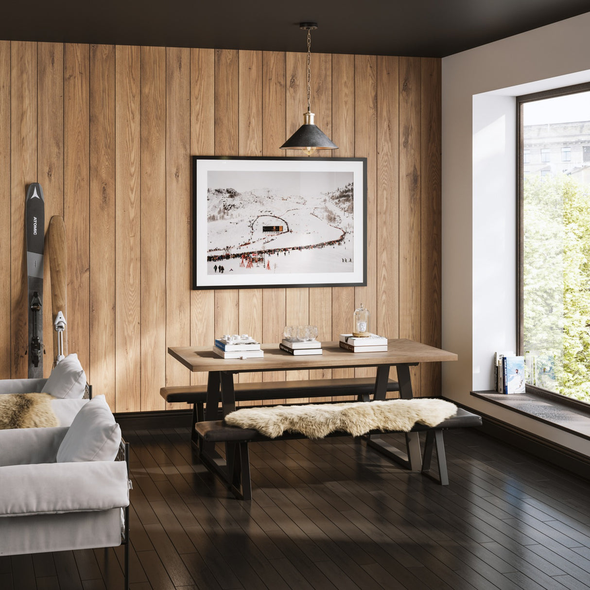 Hyde Dining Table - Natural with Black
