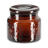 Ilcoso Recycled Hammered Glass Storage Pot - Amber