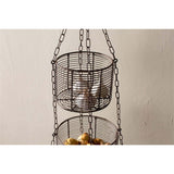 Inkollu Three Tier Hanging Storage Basket - Aged Brass