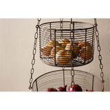 Inkollu Three Tier Hanging Storage Basket - Aged Brass
