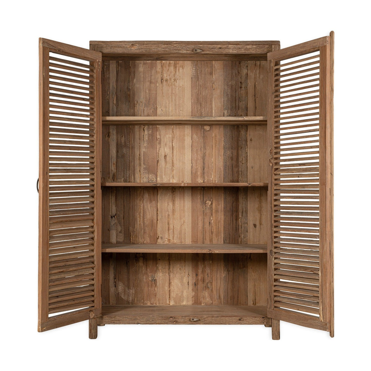 Ibo Large Reclaimed Wooden Slatted Cabinet - Natural