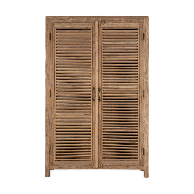 Ibo Large Reclaimed Wooden Slatted Cabinet - Natural