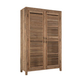 Ibo Large Reclaimed Wooden Slatted Cabinet - Natural