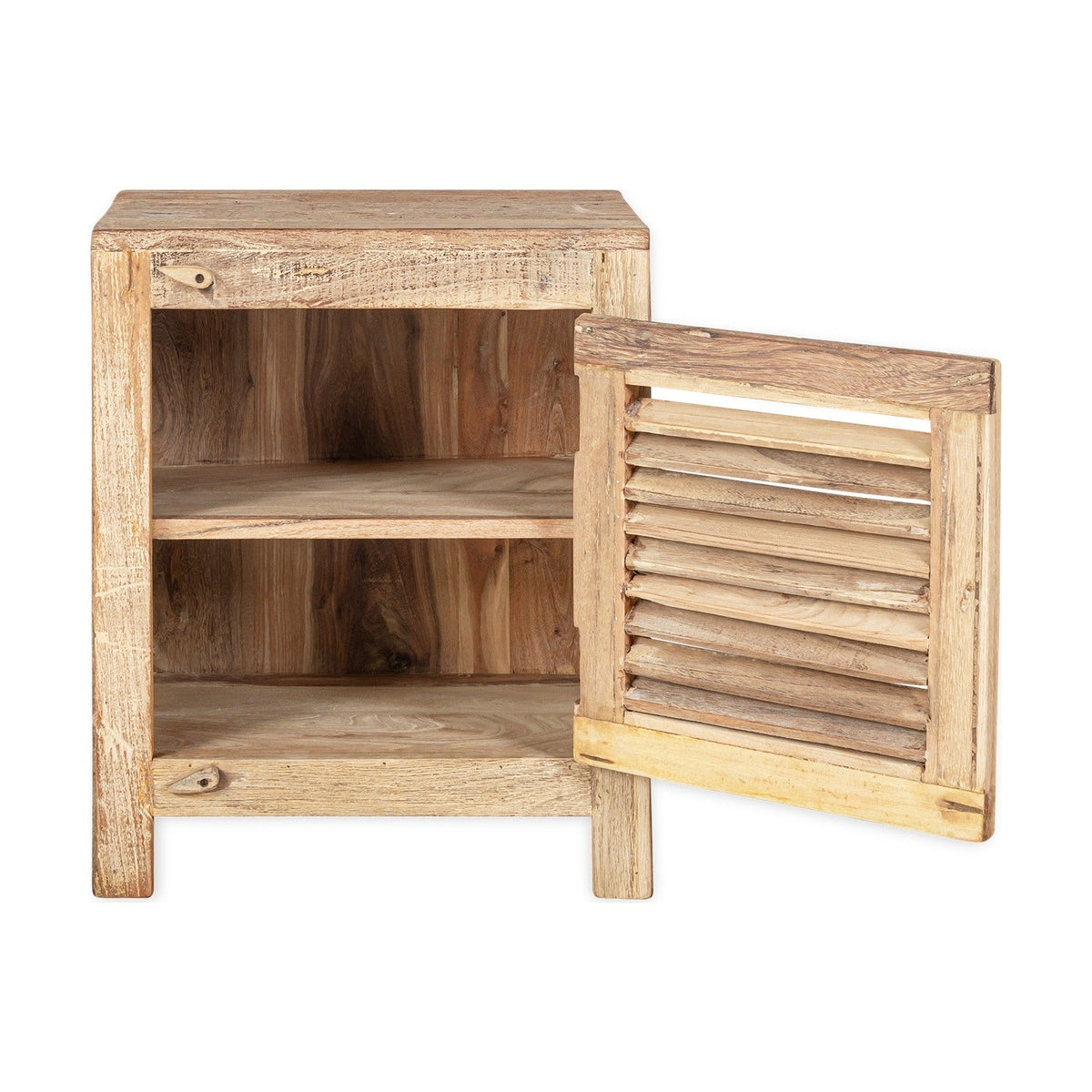 Ibo Small Reclaimed Wooden Slatted Cabinet - Natural