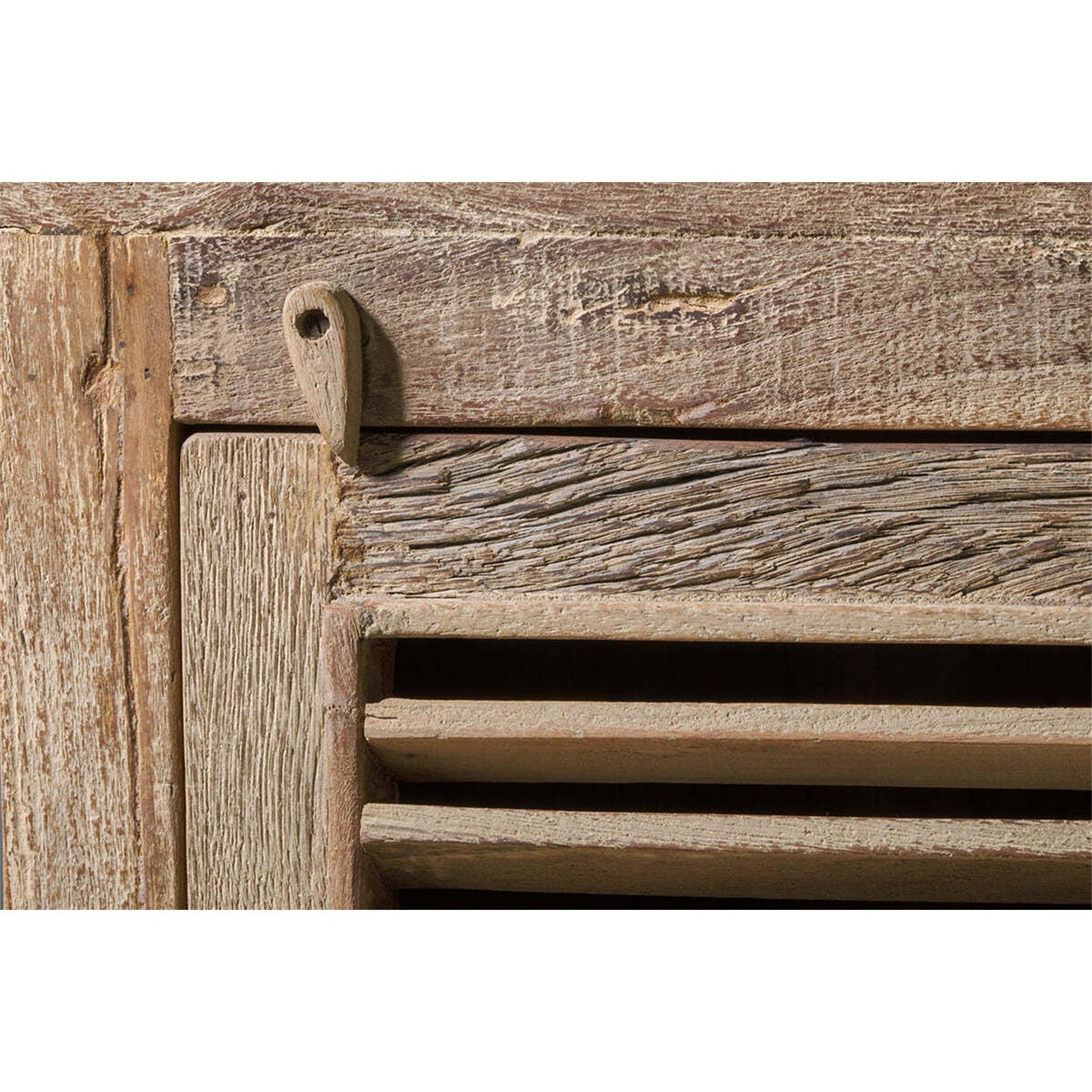 Ibo Small Reclaimed Wooden Slatted Cabinet - Natural