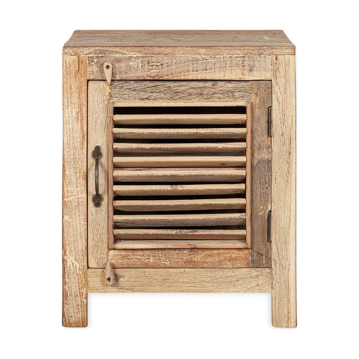 Ibo Small Reclaimed Wooden Slatted Cabinet - Natural