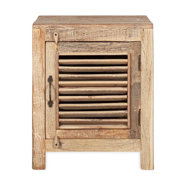 Ibo Small Reclaimed Wooden Slatted Cabinet - Natural
