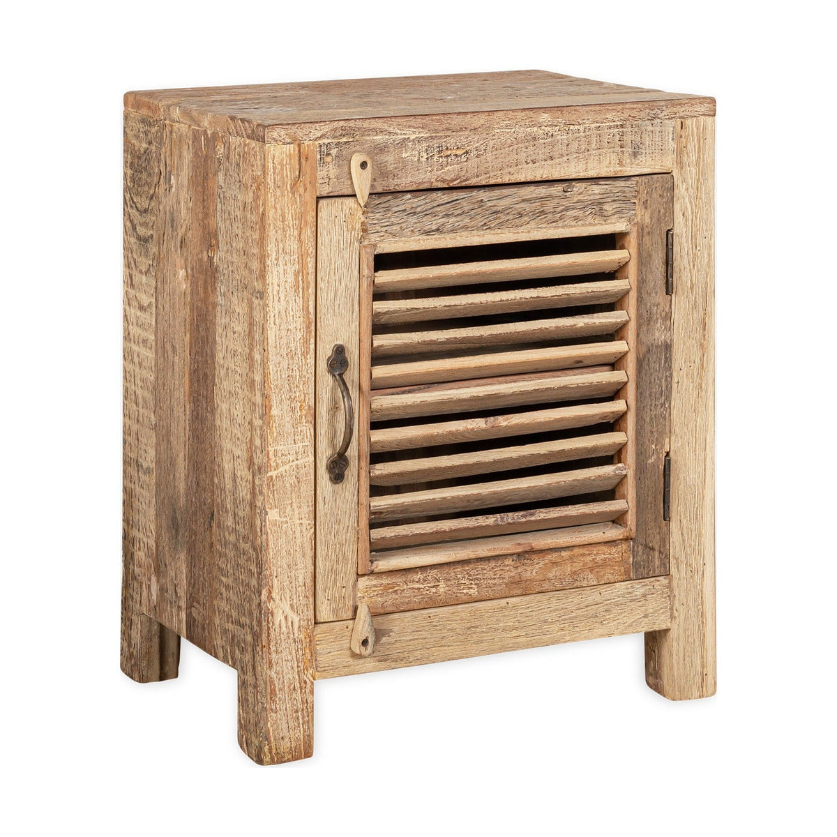 Ibo Small Reclaimed Wooden Slatted Cabinet - Natural