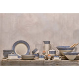 Indigo Drop Ceramic Butter Dish - Cream & Indigo