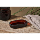 Ilcoso Recycled Hammered Glass Soap Dish - Amber