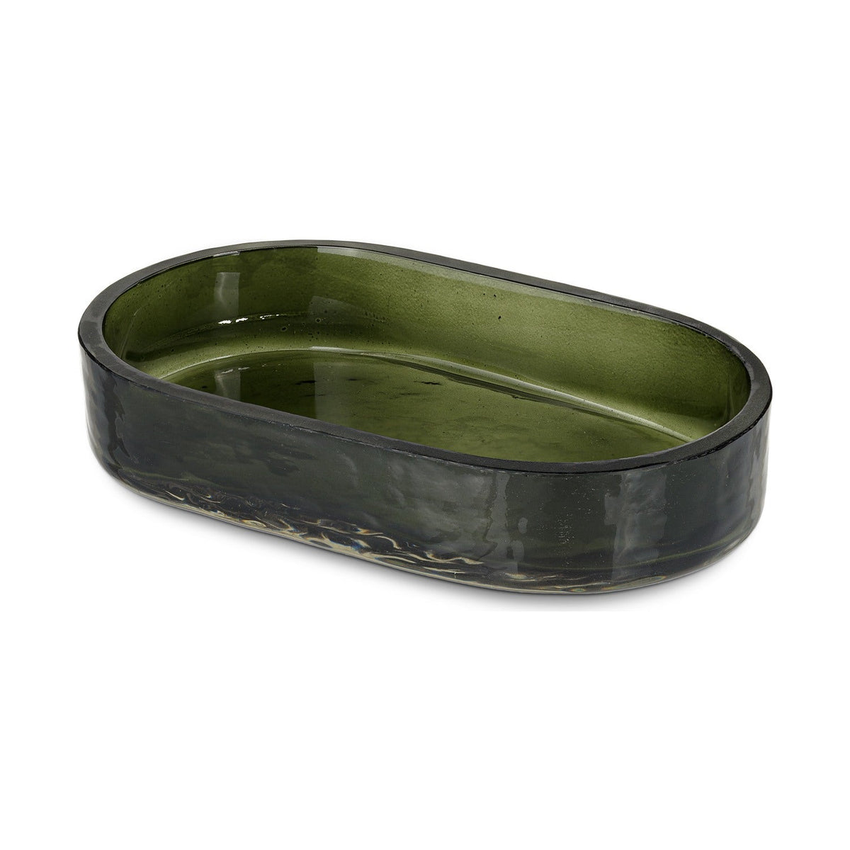 Ilcoso Recycled Hammered Glass Soap Dish - Green