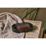 Ilcoso Recycled Hammered Glass Soap Dish - Green