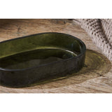 Ilcoso Recycled Hammered Glass Soap Dish - Green