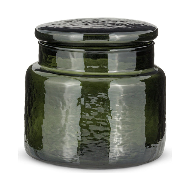 Ilcoso Recycled Hammered Glass Storage Pot - Green