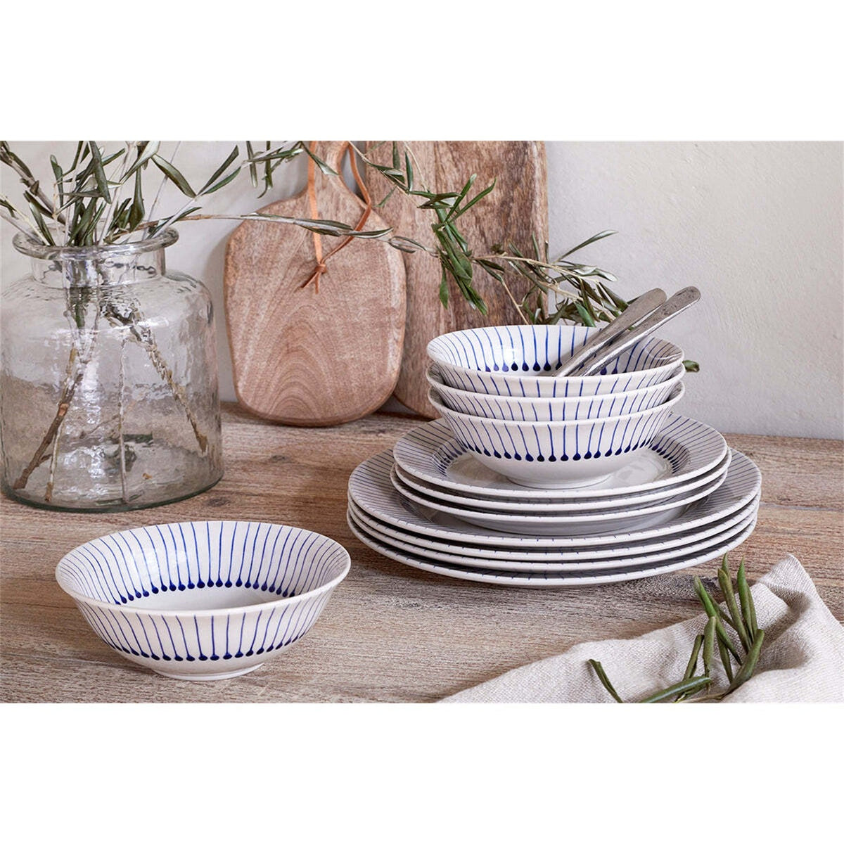 Iba Large Ceramic Cereal Bowl - Indigo