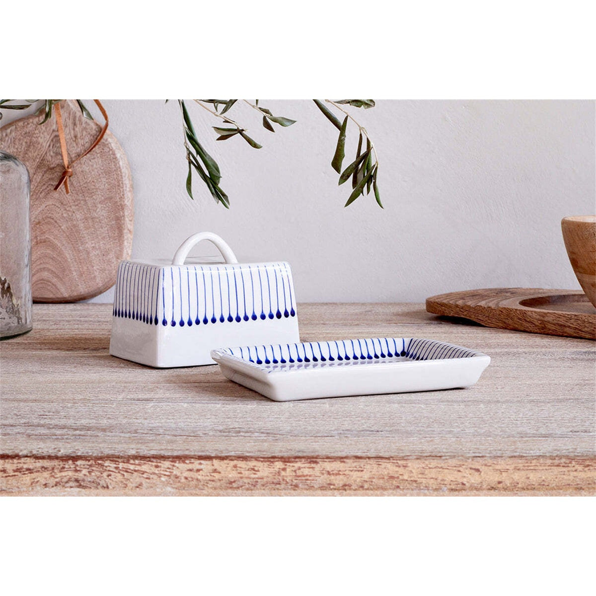 Iba Ceramic Butter Dish - Indigo