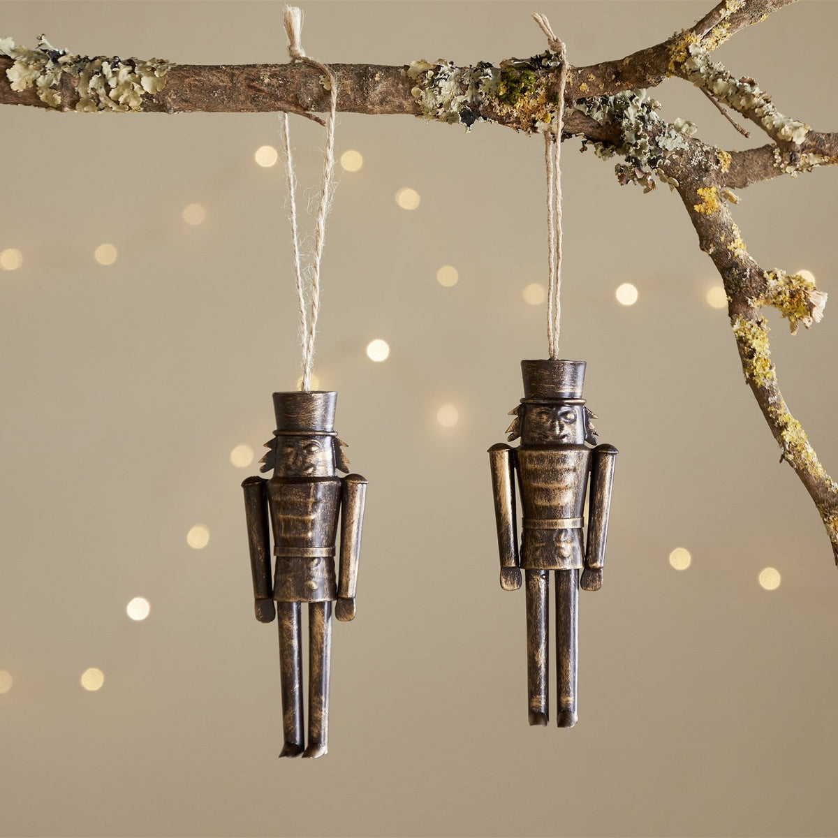 Imay Nutcracker Decoration - Antique Brass - Set of 2