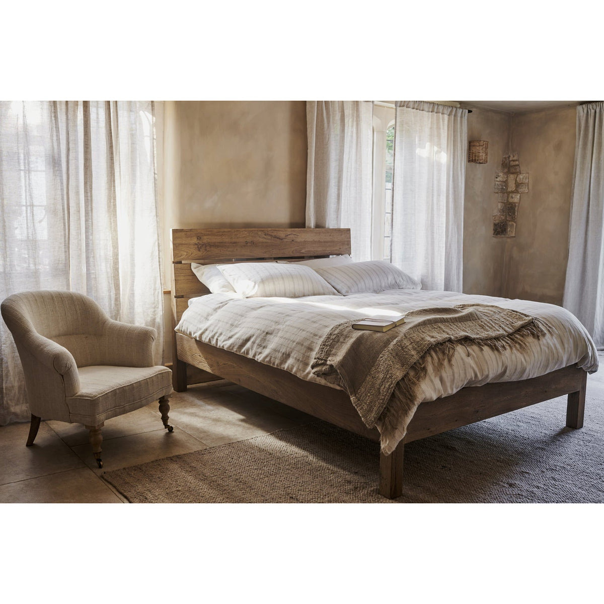 Iya Super King Reclaimed Wood Bed Frame - Natural